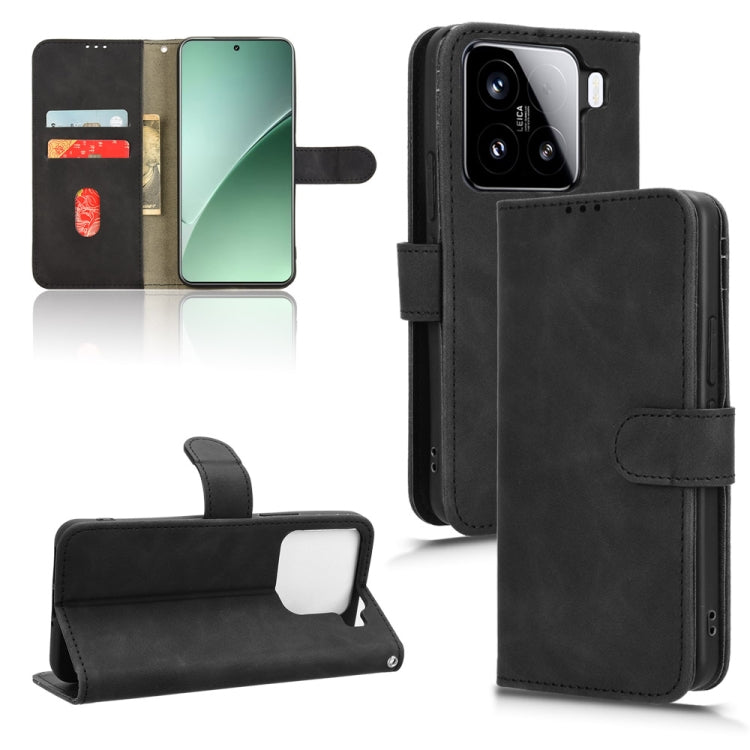 For Xiaomi 15 Skin Feel Magnetic Flip Leather Phone Case(Black) - Xiaomi Cases by buy2fix | Online Shopping UK | buy2fix