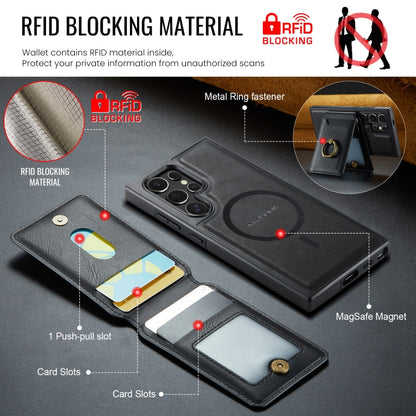 For Samsung Galaxy S24 Ultra 5G DG.MING K1 MagSafe Detachable Wallet RFID Back Cover Phone Case(Black) - Galaxy S24 Ultra 5G Cases by DG.MING | Online Shopping UK | buy2fix