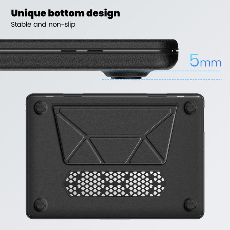 For MacBook Air 15.3 inch A3114 / A2941 Business Magnetic Holder PC + PU Laptop Protective Case(Black) - MacBook Air Cases by buy2fix | Online Shopping UK | buy2fix