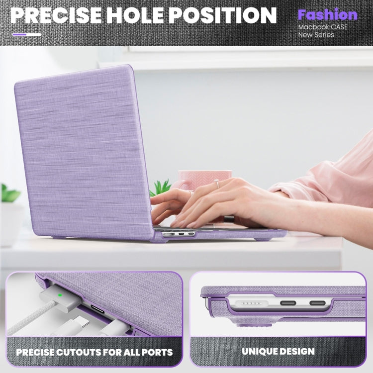 For MacBook Air 13.6 inch A3113 / A2681 Fabric Magnetic Holder Laptop Protective Case(Purple) - MacBook Air Cases by buy2fix | Online Shopping UK | buy2fix