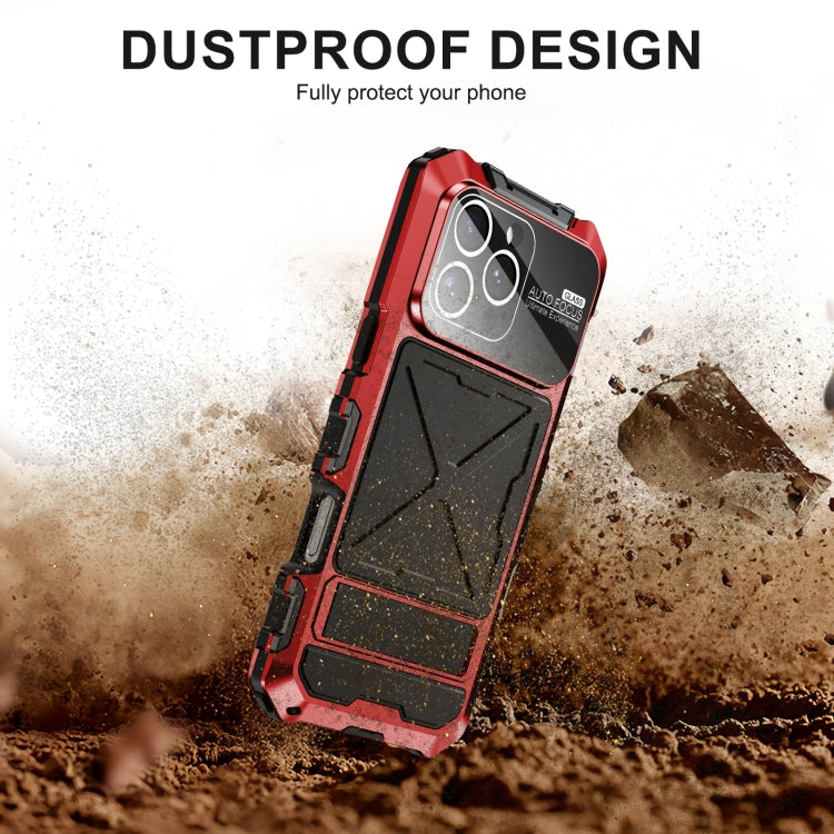 For iPhone 16 Pro Max R-JUST Life Waterproof Dustproof Shockproof Phone Case(Red) - iPhone 16 Pro Max Cases by R-JUST | Online Shopping UK | buy2fix