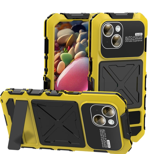 For iPhone 15 Plus R-JUST Life Waterproof Dustproof Shockproof Phone Case(Yellow) - iPhone 15 Plus Cases by R-JUST | Online Shopping UK | buy2fix