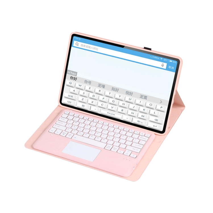 For Xiaomi Pad 6 Max 14 A0N8-A Ultra-thin Detachable Bluetooth Keyboard Leather Tablet Case with Touchpad(Pink White) - Others Keyboard by buy2fix | Online Shopping UK | buy2fix