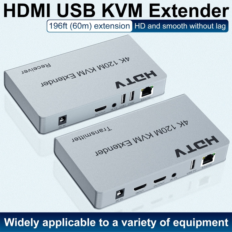 120m HDMI USB KVM 4K Network Extender, Plug:UK Plug - Amplifier by buy2fix | Online Shopping UK | buy2fix