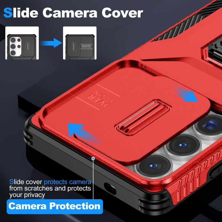 For Samsung Galaxy S25 Ultra 5G Sliding Camshield Holder Phone Case(Red) - Galaxy S25 Ultra 5G Cases by buy2fix | Online Shopping UK | buy2fix