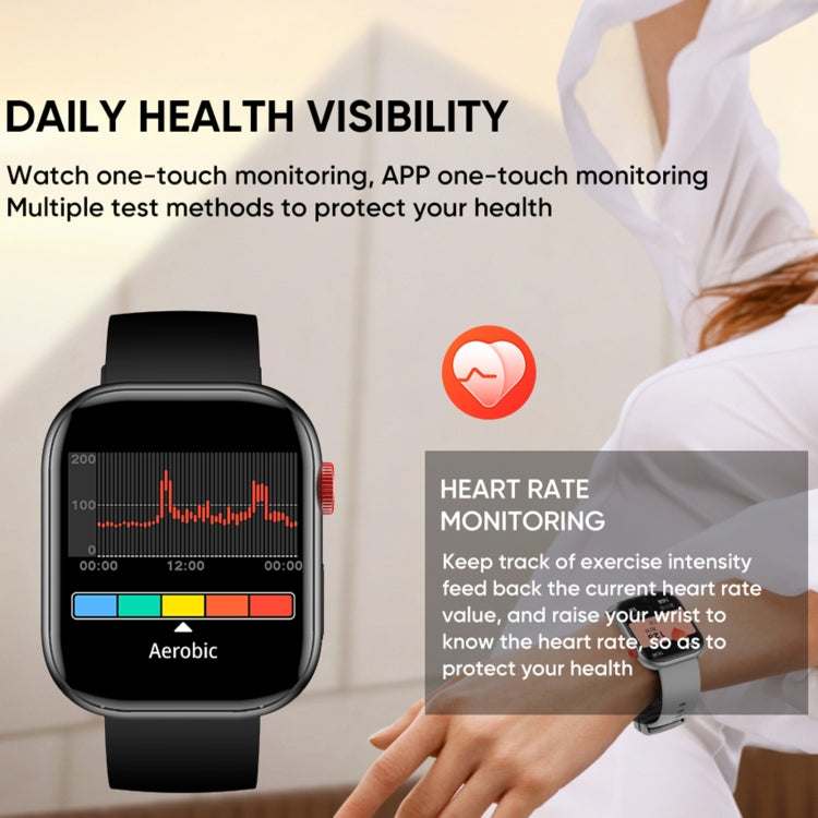 LC88 2 inch Square Screen BT Call Smart Watch, Heart Rate / Blood Pressure / Blood Oxygen / Sleep Monitoring(Black) - Smart Wristbands by buy2fix | Online Shopping UK | buy2fix