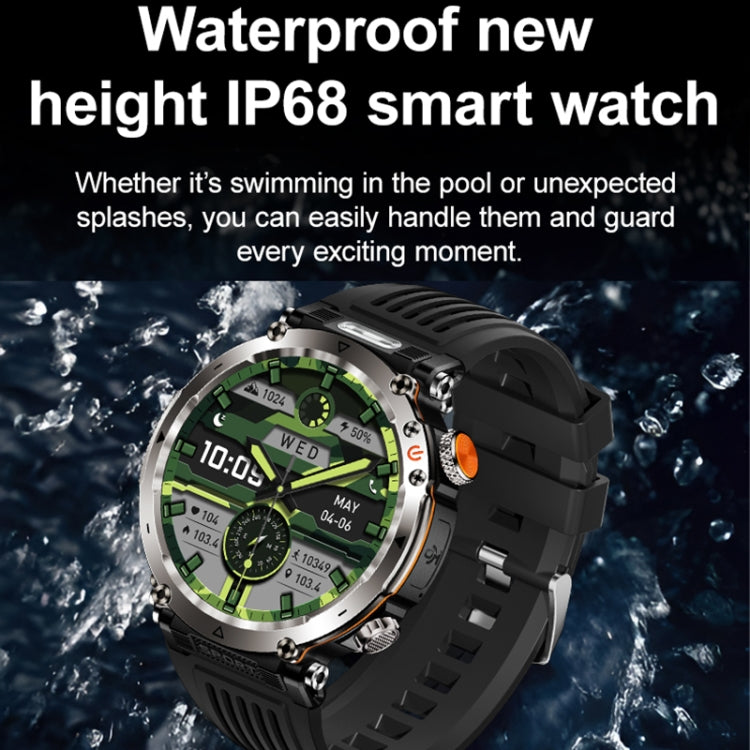 HT30 1.7 inch IP68 Waterproof Camouflage Silicone Band Smart Watch, Support Flashlight / Banknote Detector Light / Compass(Army Green) - Smart Wristbands by buy2fix | Online Shopping UK | buy2fix