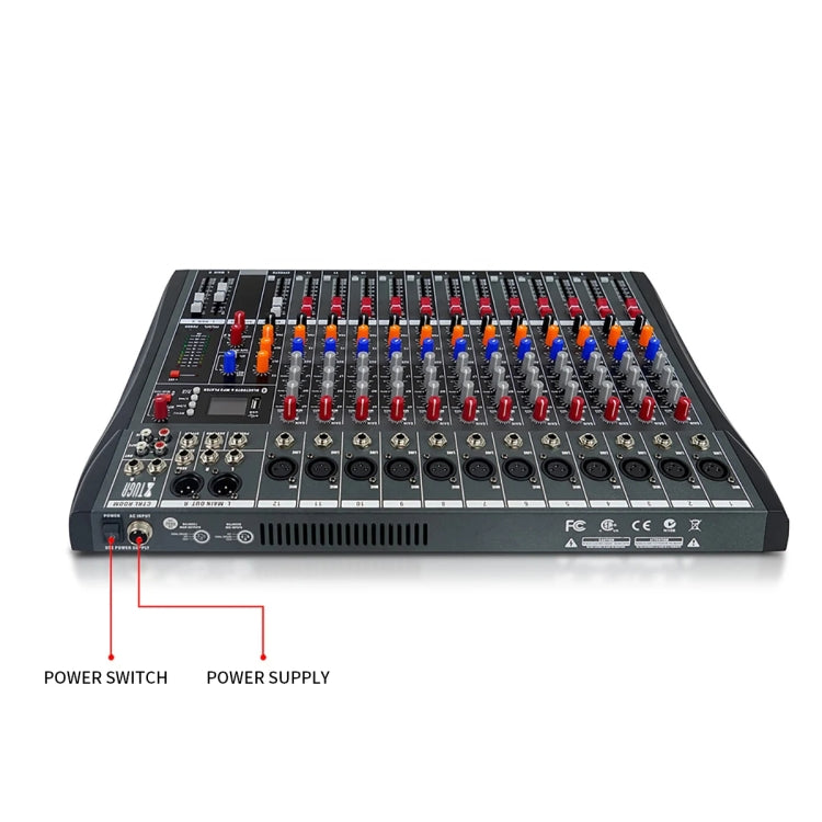 XTUGA CT120X 12-Channels Audio Mixer DJ Mixing Console with 48V Power Supply(EU Plug) - Live Sound Effects Processors by XTUGA | Online Shopping UK | buy2fix