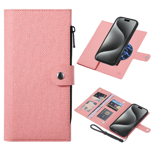 For iPhone 15 Pro ViLi GBS Series MagSafe Magnetic RFID Leather Flip Phone Case(Pink) - iPhone 15 Pro Cases by ViLi | Online Shopping UK | buy2fix