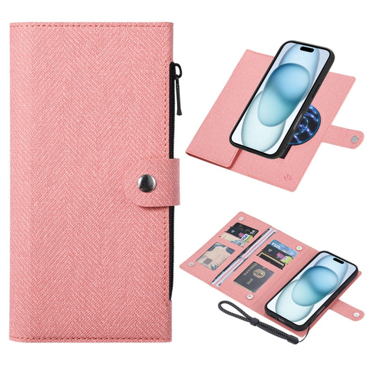 For iPhone 15 Plus ViLi GBS Series MagSafe Magnetic RFID Leather Flip Phone Case(Pink) - iPhone 15 Plus Cases by ViLi | Online Shopping UK | buy2fix