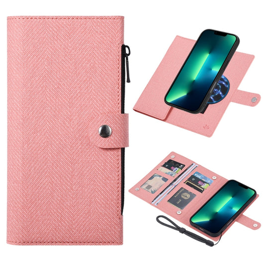 For iPhone 13 Pro Max ViLi GBS Series MagSafe Magnetic RFID Leather Flip Phone Case(Pink) - iPhone 13 Pro Max Cases by ViLi | Online Shopping UK | buy2fix