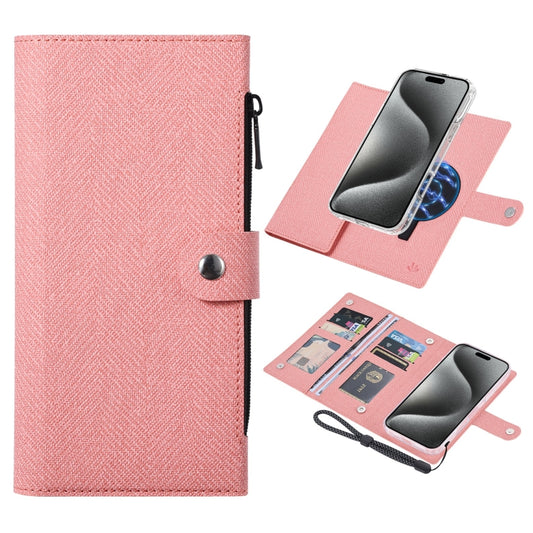 For iPhone 15 Pro ViLi GBS-C Series MagSafe Magnetic RFID Leather Flip Phone Case(Pink) - iPhone 15 Pro Cases by ViLi | Online Shopping UK | buy2fix