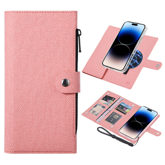 For iPhone 14 Pro Max ViLi GBS-C Series MagSafe Magnetic RFID Leather Flip Phone Case(Pink) - iPhone 14 Pro Max Cases by ViLi | Online Shopping UK | buy2fix