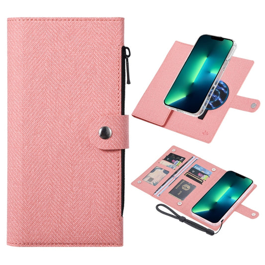 For iPhone 13 Pro ViLi GBS-C Series MagSafe Magnetic RFID Leather Flip Phone Case(Pink) - iPhone 13 Pro Cases by ViLi | Online Shopping UK | buy2fix