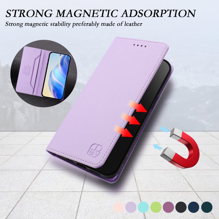 For Samsung Galaxy S24+ / S25+ 5G RC01 Dual-Folded Magnetic Suction RFID Leather Phone Case(Light Purple) - Galaxy S25+ 5G Cases by buy2fix | Online Shopping UK | buy2fix