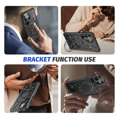 For Samsung Galaxy S25 Ultra 5G MagSafe Magnetic Shockproof Phone Case with Ring Holder(Black) - Galaxy S25 Ultra 5G Cases by buy2fix | Online Shopping UK | buy2fix