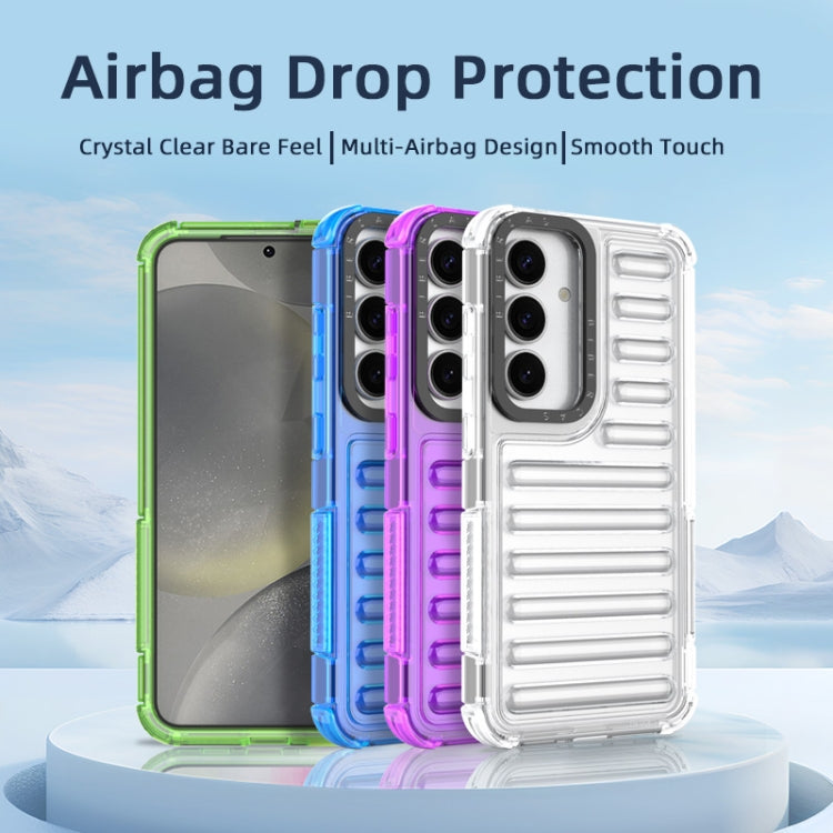 For Samsung Galaxy S25 5G High Transparency TPU Hybrid PC Airbag Phone Case(Transparent Purple) - Galaxy S25 5G Cases by buy2fix | Online Shopping UK | buy2fix