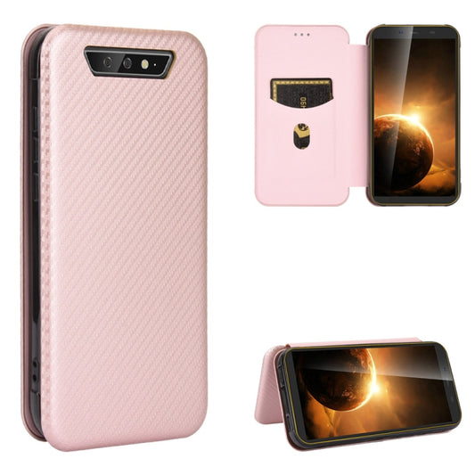 For Blackview BV5500 / BV5500 Pro / BV5500 Plus Carbon Fiber Texture Horizontal Flip TPU + PC + PU Leather Case with Card Slot(Pink) - More Brand by buy2fix | Online Shopping UK | buy2fix