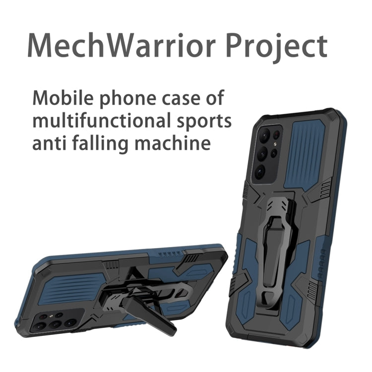 For Samsung Galaxy S25 Ultra 5G Armor Warrior Shockproof PC + TPU Phone Case(Blue) - Galaxy S25 Ultra 5G Cases by buy2fix | Online Shopping UK | buy2fix