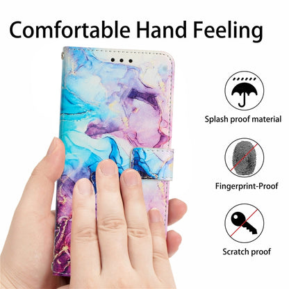 For Samsung Galaxy S25+ 5G Painted Marble Pattern Leather Phone Case(Pink Purple) - Galaxy S25+ 5G Cases by buy2fix | Online Shopping UK | buy2fix