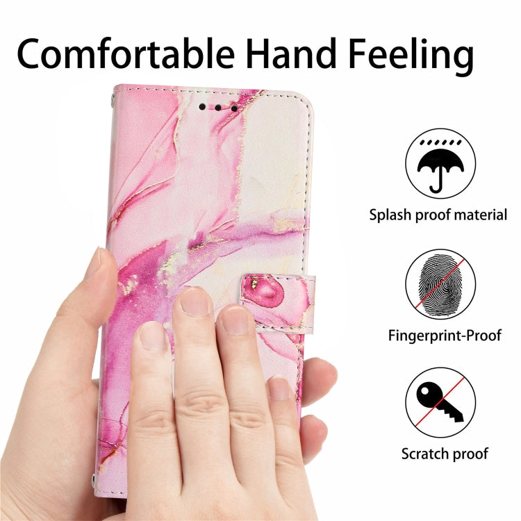 For Samsung Galaxy S25+ 5G Painted Marble Pattern Leather Phone Case(Rose Gold) - Galaxy S25+ 5G Cases by buy2fix | Online Shopping UK | buy2fix