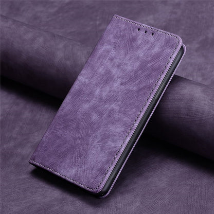 For Samsung Galaxy S25 Ultra 5G RFID Anti-theft Brush Magnetic Leather Phone Case(Purple) - Galaxy S25 Ultra 5G Cases by buy2fix | Online Shopping UK | buy2fix