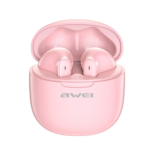 awei T68 ENC Noise Reduction Wireless Bluetooth Gaming Earphone(Pink) - Bluetooth Earphone by awei | Online Shopping UK | buy2fix