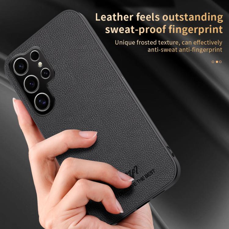 For Samsung Galaxy S25 Ultra 5G HUIYI Leather Magnetic Phone Case(Black) - Galaxy S25 Ultra 5G Cases by buy2fix | Online Shopping UK | buy2fix