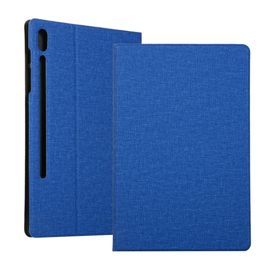 For Samsung Galaxy Tab S8+ / Tab S8 Plus /  Tab S7 FE / Tab S7+ / T970 Fabric Texture Horizontal Flip PU Leather Case with Holder(Blue) - Galaxy Tab S8+ Cases by buy2fix | Online Shopping UK | buy2fix