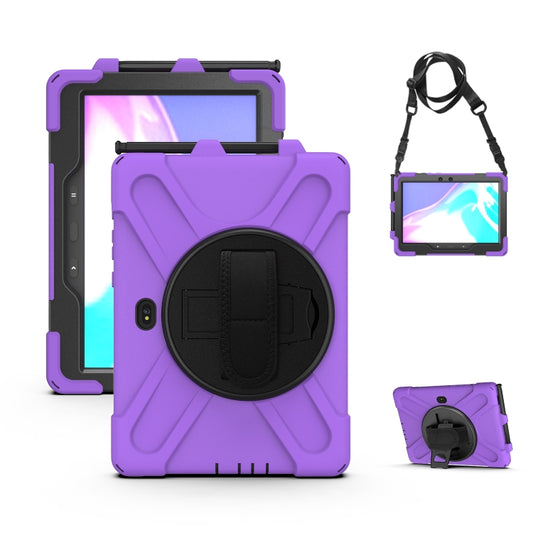 For Samsung Galaxy Tab Active Pro T540 / T545 / Tab Active4 Pro Shockproof Colorful Silicone + PC Protective Case with Holder & Hand Grip Strap(Purple) - Other Galaxy Tab PC by buy2fix | Online Shopping UK | buy2fix