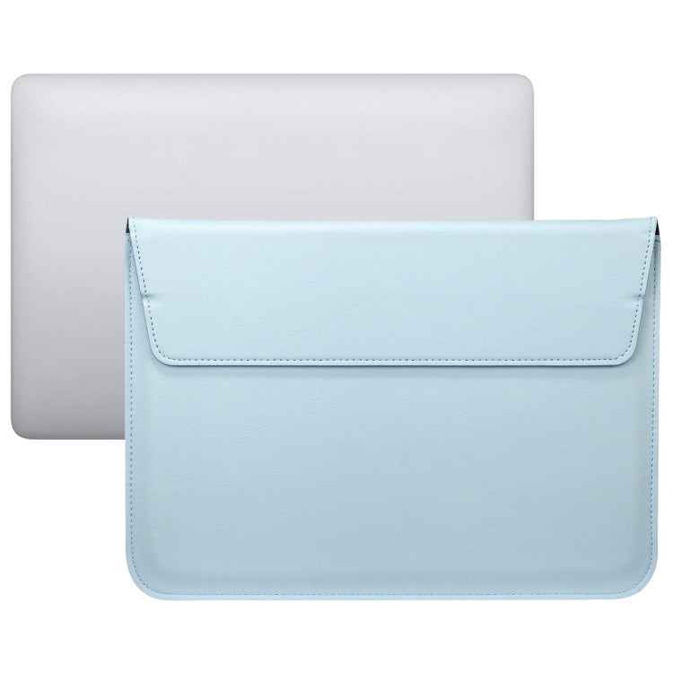 PU Leather Ultra-thin Envelope Bag Laptop Bag for MacBook Air / Pro 15 inch, with Stand Function(Sky Blue) - Protective Bags by buy2fix | Online Shopping UK | buy2fix