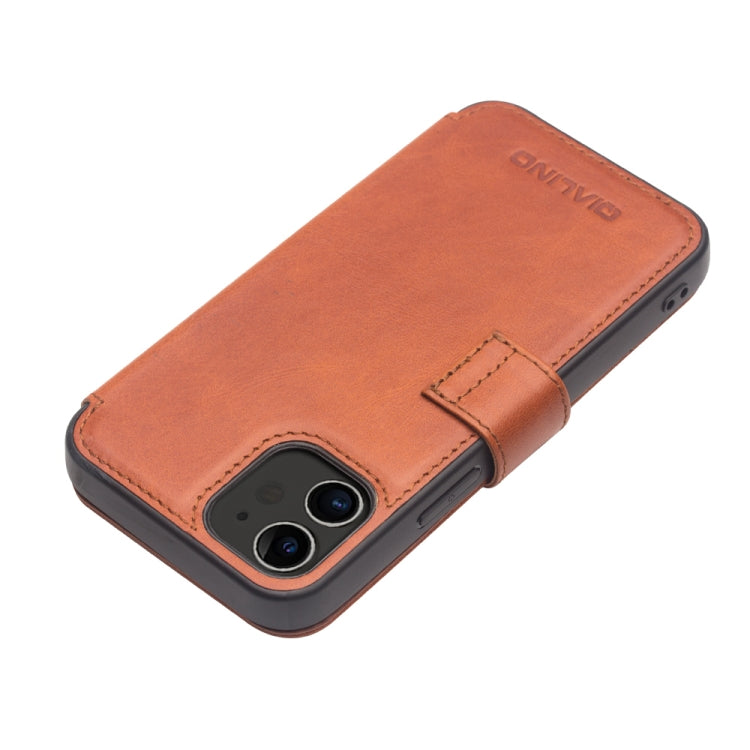 For iPhone 12 mini QIALINO Business Magnetic Horizontal Flip Leather Case with Card Slots & Wallet (Light Brown) - iPhone 12 mini Cases by QIALINO | Online Shopping UK | buy2fix