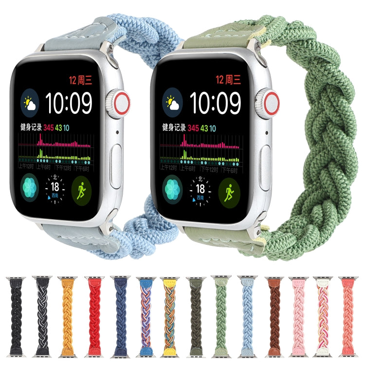 Elastic Woven Watch Band For Apple Watch Ultra 49mm&Watch Ultra 2 49mm / Series 9&8&7 45mm / SE 3&SE 2&6&SE&5&4 44mm / 3&2&1 42mm, Length:160mm(Blue) - Watch Bands by buy2fix | Online Shopping UK | buy2fix