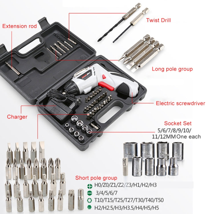 4.8V Multi-functional Household Electric Screwdriver Electric Drill Electric Screwdriver Set US Plug - Drill & Drill Bits by buy2fix | Online Shopping UK | buy2fix