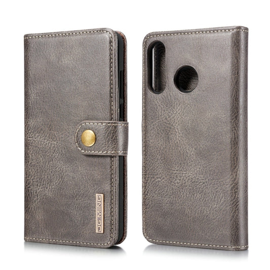 DG.MING Crazy Horse Texture Flip Detachable Magnetic Leather Case for Huawei P30 Lite, with Holder & Card Slots & Wallet (Grey) - Huawei Cases by DG.MING | Online Shopping UK | buy2fix