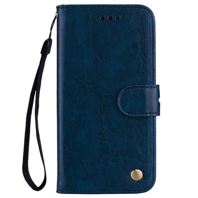 Business Style Oil Wax Texture Horizontal Flip Leather Case for Huawei Honor 8X, with Holder & Card Slots & Wallet(Blue) - Honor Cases by buy2fix | Online Shopping UK | buy2fix