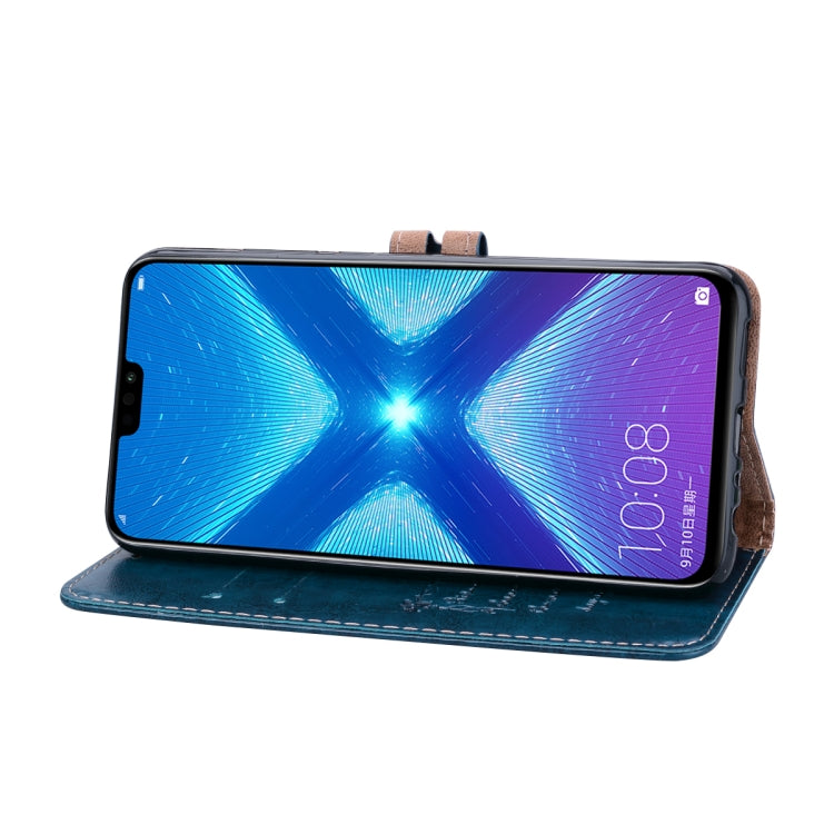 Business Style Oil Wax Texture Horizontal Flip Leather Case for Huawei Honor 8X, with Holder & Card Slots & Wallet(Blue) - Honor Cases by buy2fix | Online Shopping UK | buy2fix