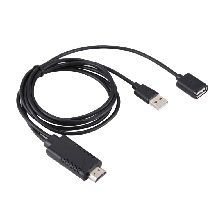 1080P USB 2.0 Male + USB 2.0 Female to HDMI HDTV AV Adapter Cable for iPhone / iPad, Android Smartphones(Black) - Video & Audio Cable by buy2fix | Online Shopping UK | buy2fix