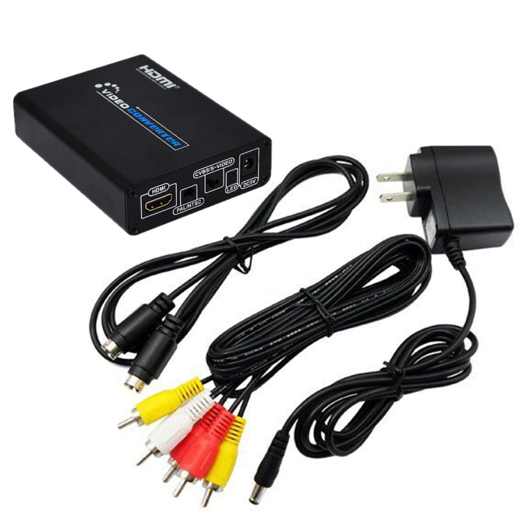 HDMI to Composite / AV S-Video Converter RCA CVBS/L/R Video Converter Adapter, US Plug - Converter by buy2fix | Online Shopping UK | buy2fix