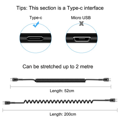 HAWEEL 2m 5A USB-C / Type-C to USB-C / Type-C Retractable Coiled PD Fast Charging Cable - USB-C & Type-C Cable by HAWEEL | Online Shopping UK | buy2fix