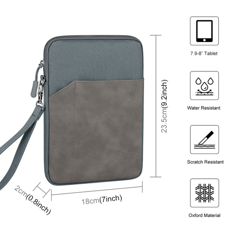 HAWEEL Splash-proof Pouch Sleeve Tablet Bag for iPad mini, 7.9-8.4 inch Tablets(Grey) - Protective Bag by HAWEEL | Online Shopping UK | buy2fix