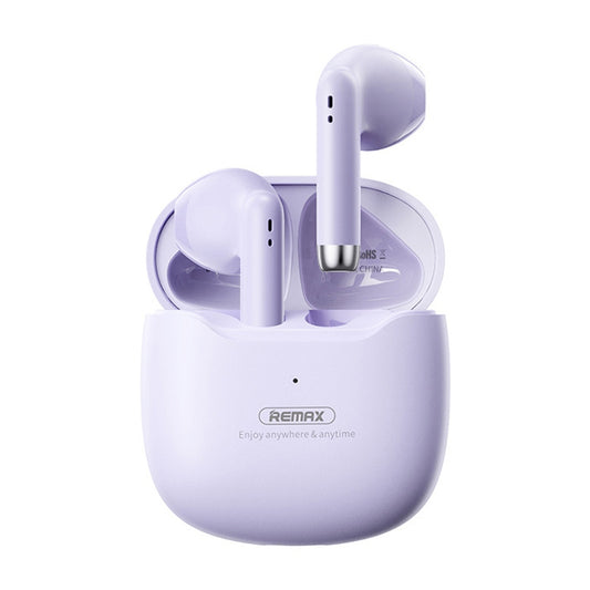 REMAX TWS-19 Semi In-ear Dual Host Wireless Bluetooth Earphones (Purple) - TWS Earphone by REMAX | Online Shopping UK | buy2fix