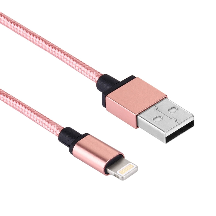 1m Woven Style Metal Head 58 Cores 8 Pin to USB 2.0 Data / Charger Cable(Magenta) - Normal Style Cable by buy2fix | Online Shopping UK | buy2fix