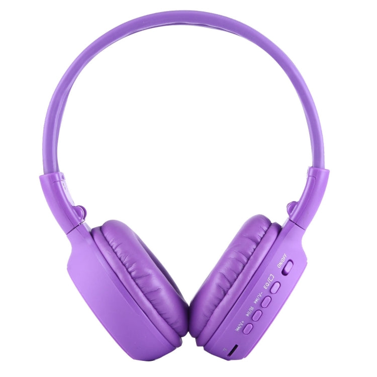 BS-N65 Headband Folding Stereo HiFi Wireless Headphone Headset with LCD Screen & TF Card Slot & LED Indicator Light & FM Function(Purple) - Headset & Headphone by buy2fix | Online Shopping UK | buy2fix