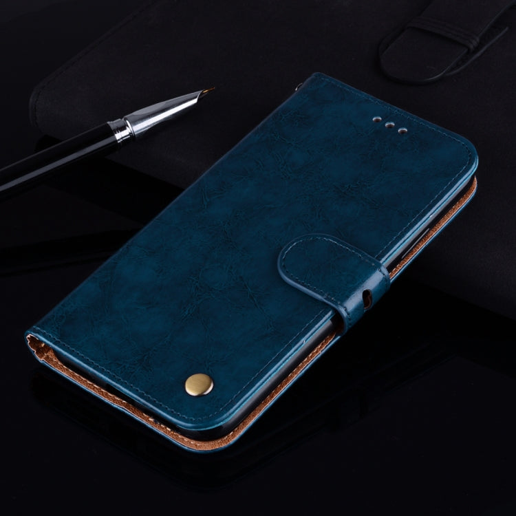 For iPhone 6 Plus & 6s Plus Business Style Oil Wax Texture Horizontal Flip Leather Case with Holder & Card Slots & Wallet (Blue) - More iPhone Cases by buy2fix | Online Shopping UK | buy2fix