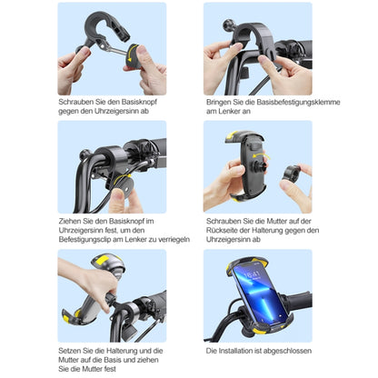 Motorcycle Bicycle Phone Riding Holder Bracket (Black) - Holder by buy2fix | Online Shopping UK | buy2fix