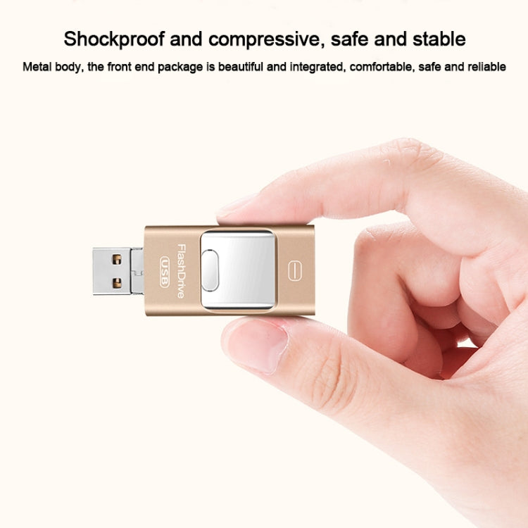 8GB USB 3.0 + 8 Pin + Mirco USB Android iPhone Computer Dual-use Metal Flash Drive (Silver) - U Disk & Card Reader by buy2fix | Online Shopping UK | buy2fix