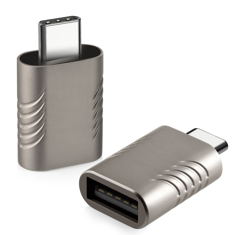 2 PCS SBT-148 USB-C / Type-C Male to USB 3.0 Female Zinc Alloy Adapter(Cosmic Grey) - Converter & Adapter by buy2fix | Online Shopping UK | buy2fix