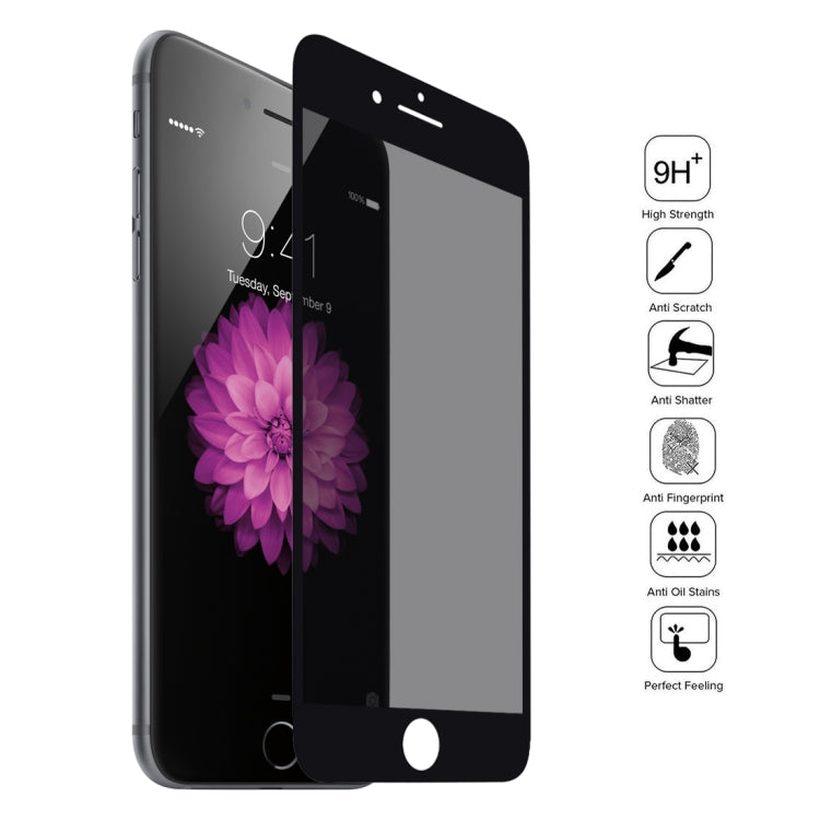 9H 6D Anti-peep Tempered Glass Film for iPhone 7 Plus(Black) - iPhone 8 Plus & 7 Plus Tempered Glass by buy2fix | Online Shopping UK | buy2fix