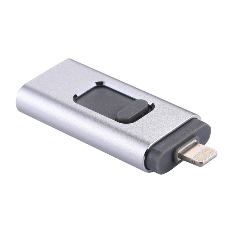 easyflash RQW-01B 3 in 1 USB 2.0 & 8 Pin & Micro USB 64GB Flash Drive(Silver) - U Disk & Card Reader by buy2fix | Online Shopping UK | buy2fix